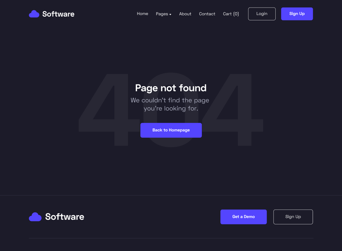 404 Not Found- Software Webflow Template