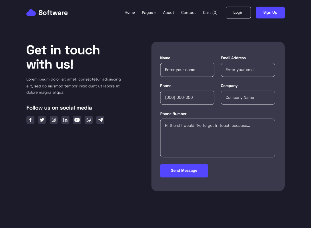 Contact - Software Webflow Template