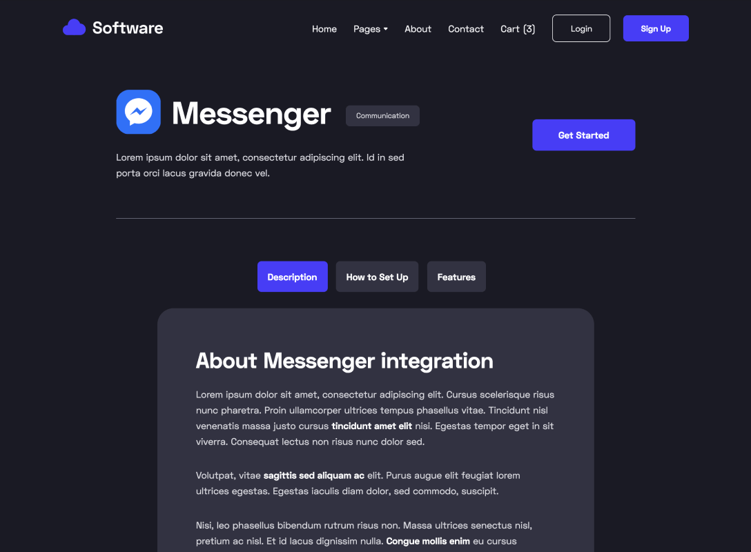 Integration Single - Software Webflow Template