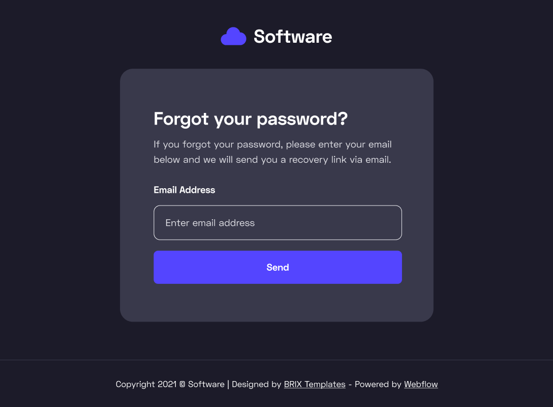 Forgot Password - Software Webflow Template