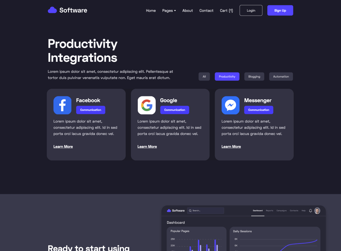 Integration Category - Software Webflow Template