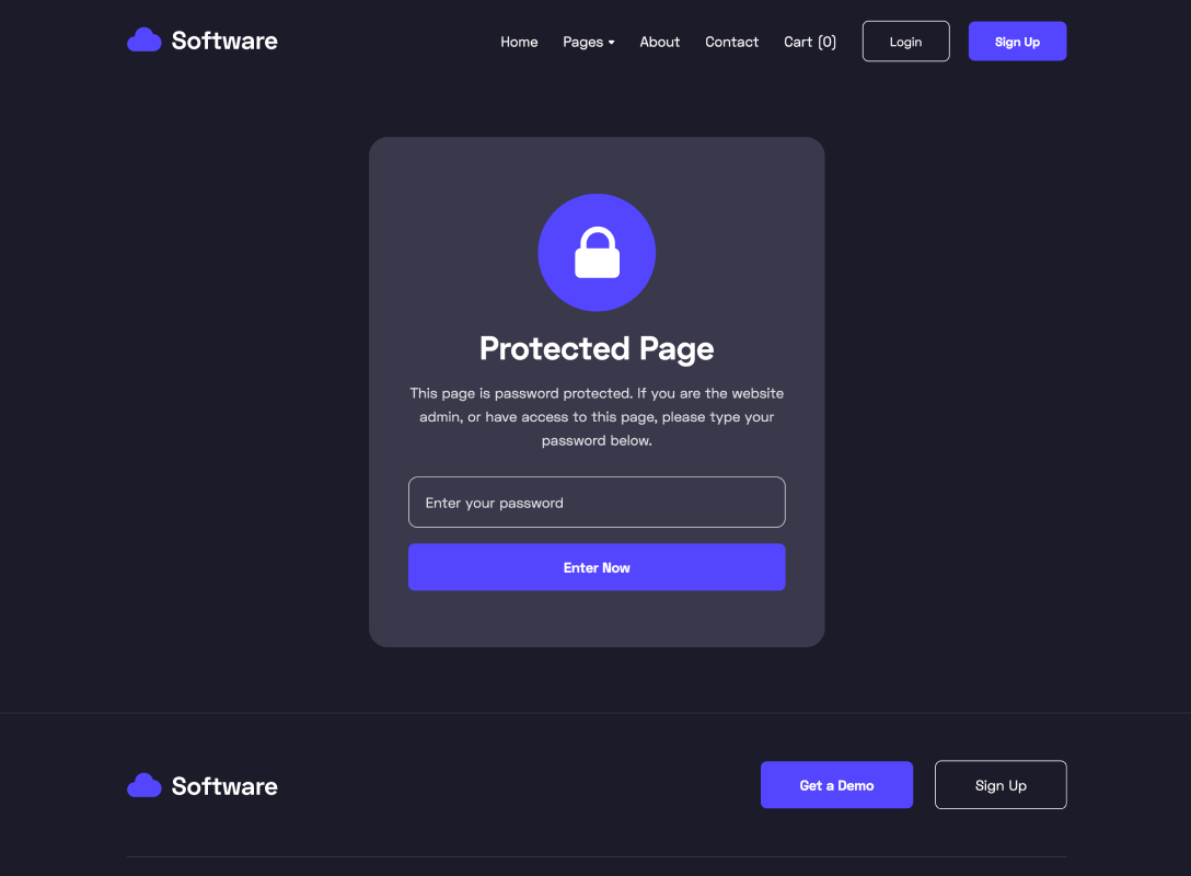 Password Protected - Software Webflow Template
